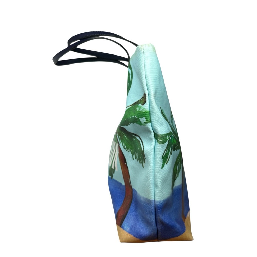 Kate Spade "I Need A Vacation" Palm Tree Ocean Beach Print Bon Shopper Tote Bag - Picture 4 of 16